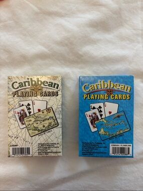 Caribbean Playing Cards Duo, Bridge Scoring Sheet/ Pen - Brand New